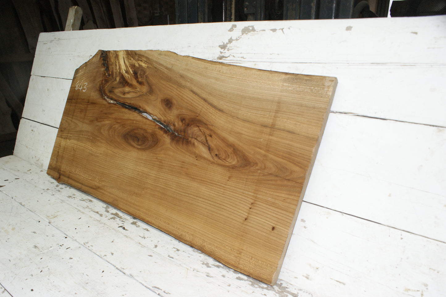 Elm, hard wood plank, slab, 1092 L x 545 W x 22 D mm    (843)