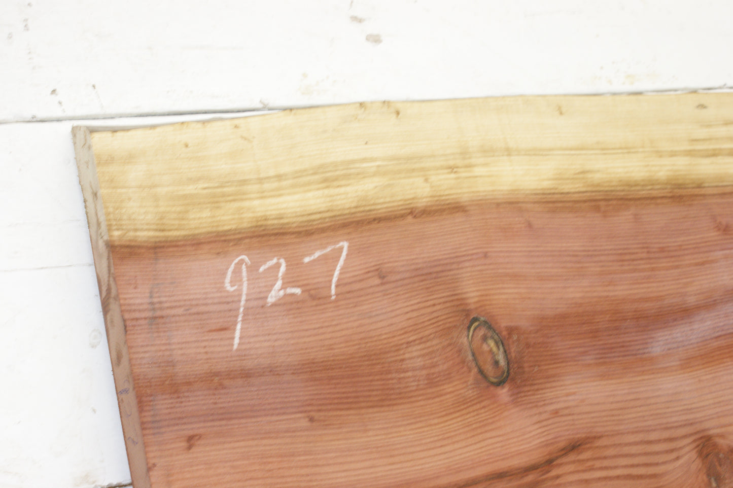 WIDE, RED CEDAR PLANK, BOARD.  1425 L x 463 W x 47 D (mm)  (927)