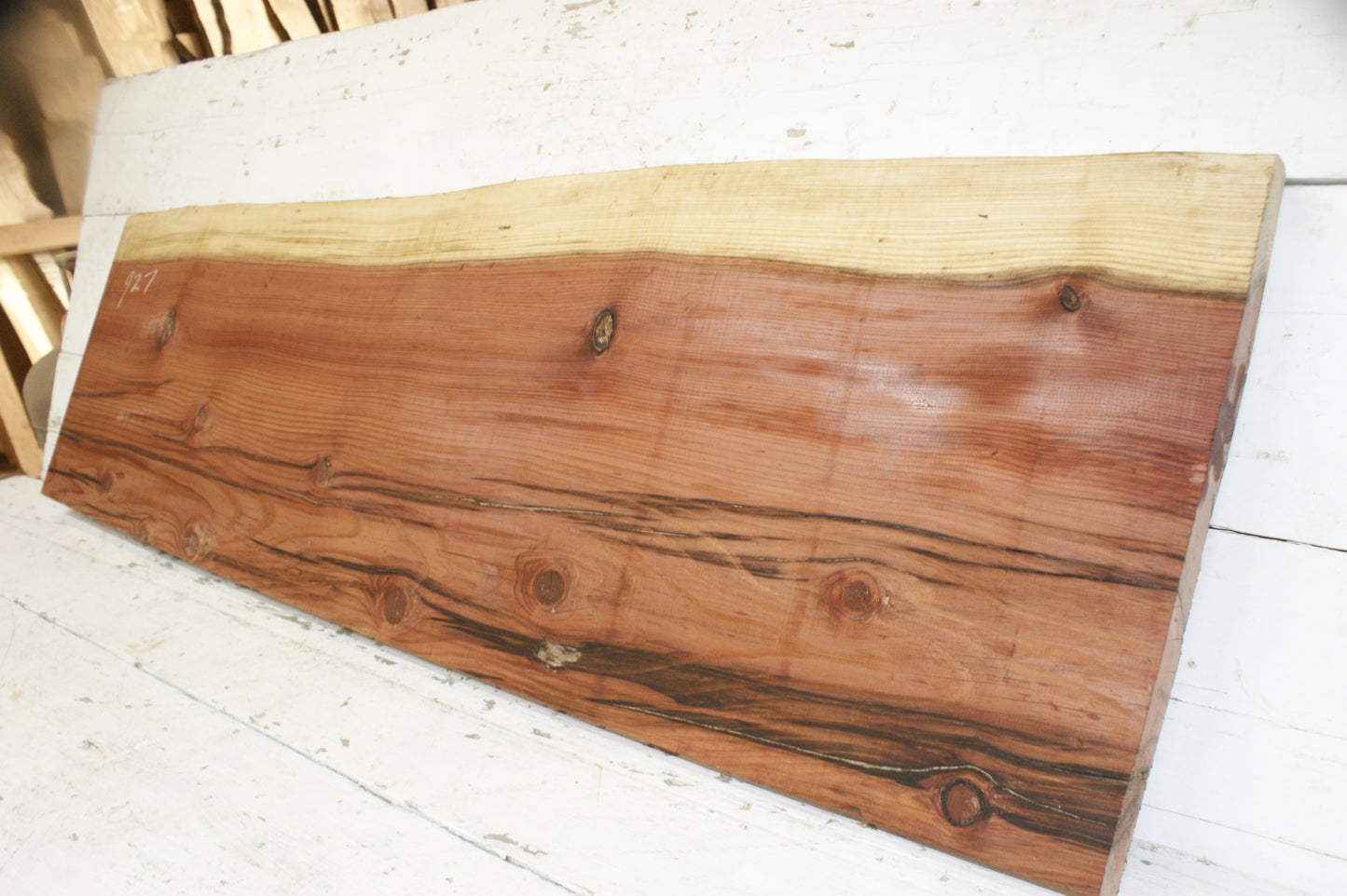 WIDE, RED CEDAR PLANK, BOARD.  1425 L x 463 W x 47 D (mm)  (927)