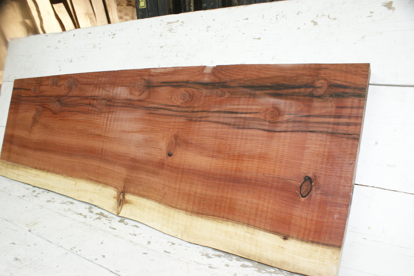 WIDE, RED CEDAR PLANK, BOARD.  1425 L x 463 W x 47 D (mm)  (927)