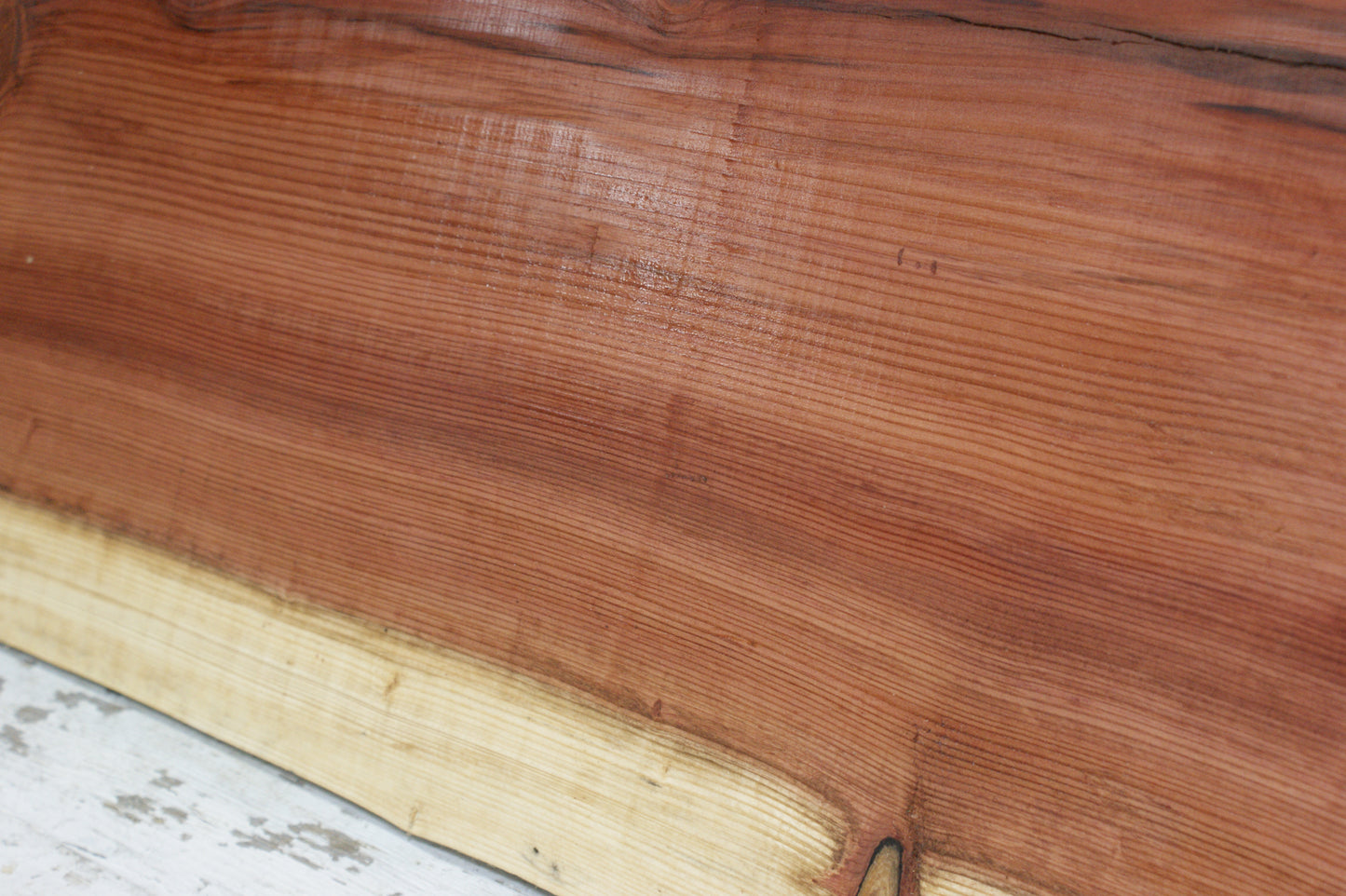 WIDE, RED CEDAR PLANK, BOARD.  1425 L x 463 W x 47 D (mm)  (927)