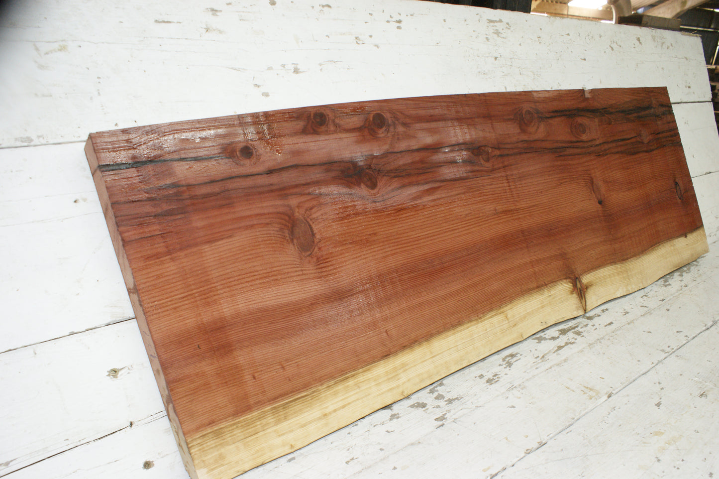 WIDE, RED CEDAR PLANK, BOARD.  1425 L x 463 W x 47 D (mm)  (927)