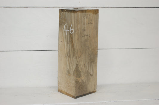 Spalted London Plane 394 x 120 mm cube. B Grade wood turning blank.    (046)