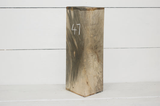 Spalted London Plane 407 x 120 mm cube. B Grade wood turning blank.    (047)