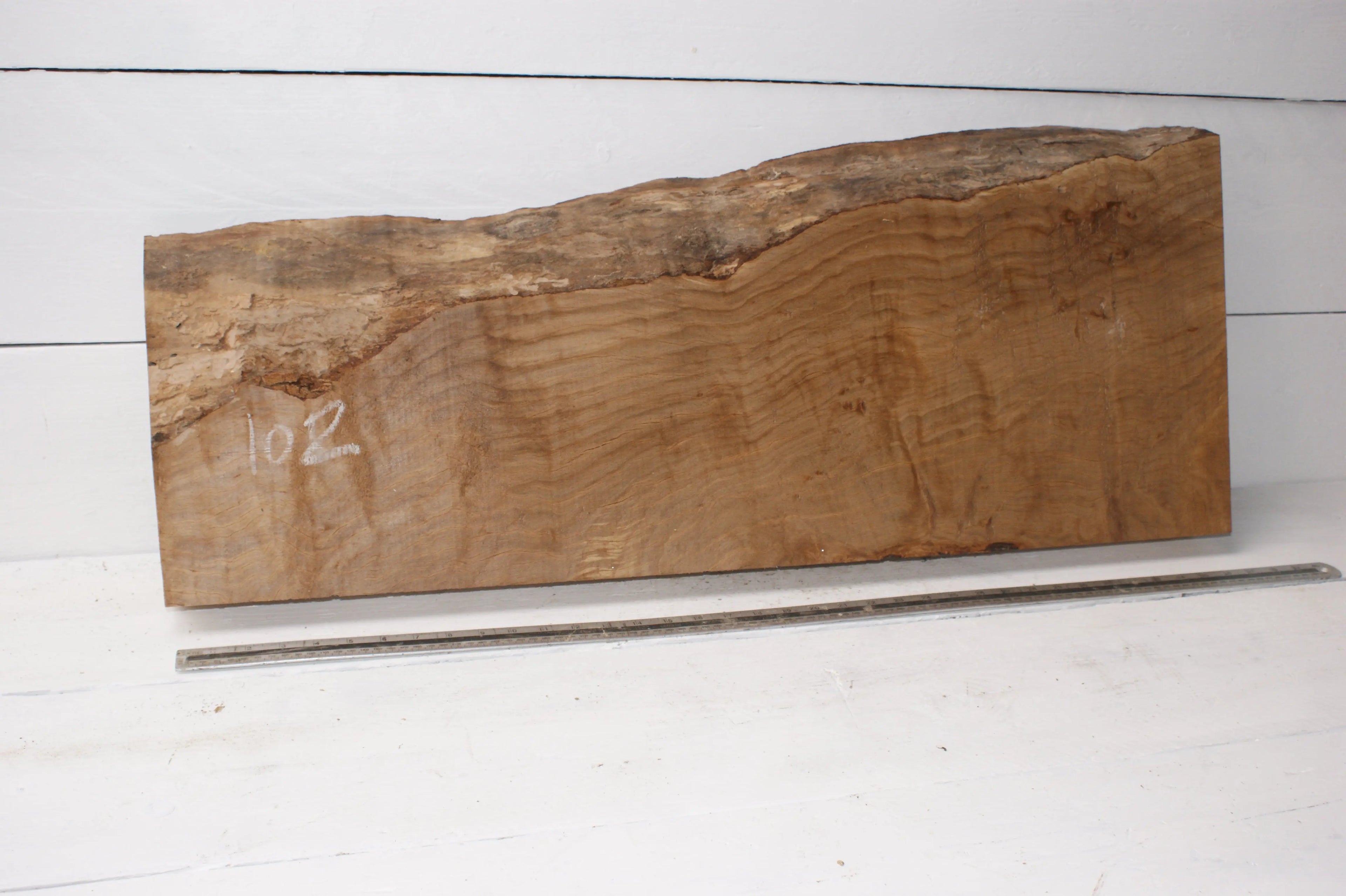 Beech  955 L x 396 - 305  W x 76 D (mm)    ( 102) spalted beech