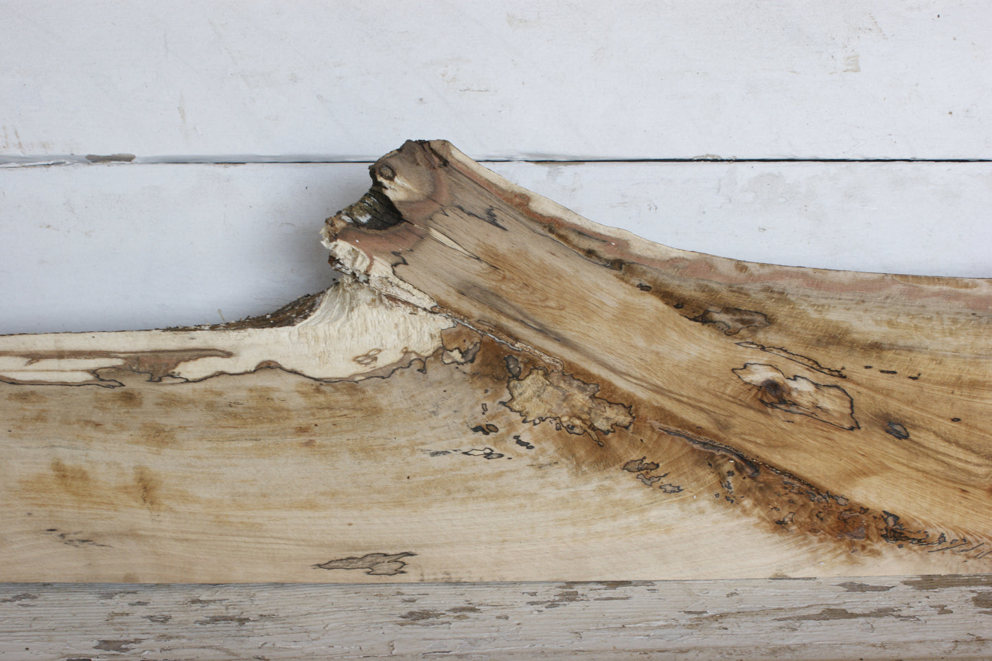 (432) SPALTED BEECH, HARDWOOD 1156 L x 205-115 W x 49 D (mm)