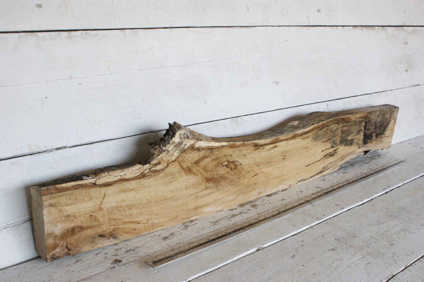 (434) SPALTED BEECH, HARDWOOD 1204 L x 190 - 137 W x 49 D (mm)