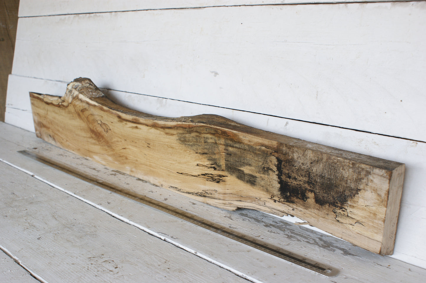 (434) SPALTED BEECH, HARDWOOD 1204 L x 190 - 137 W x 49 D (mm)