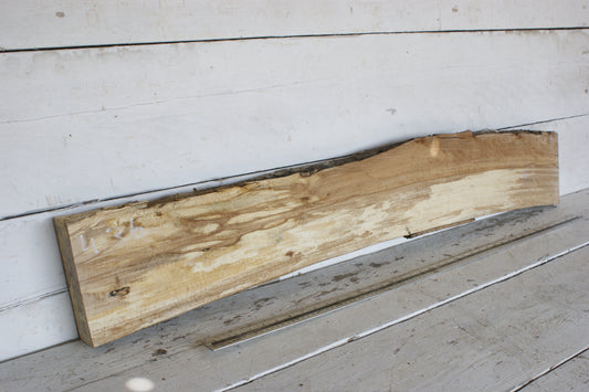 (436) SPALTED BEECH, HARDWOOD 1193 L x 185 - 161 W x 49 D (mm)