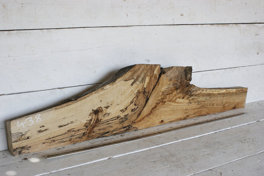 (438) SPALTED BEECH, HARDWOOD 1189 L x 261 - 102 W x 50 D (mm)