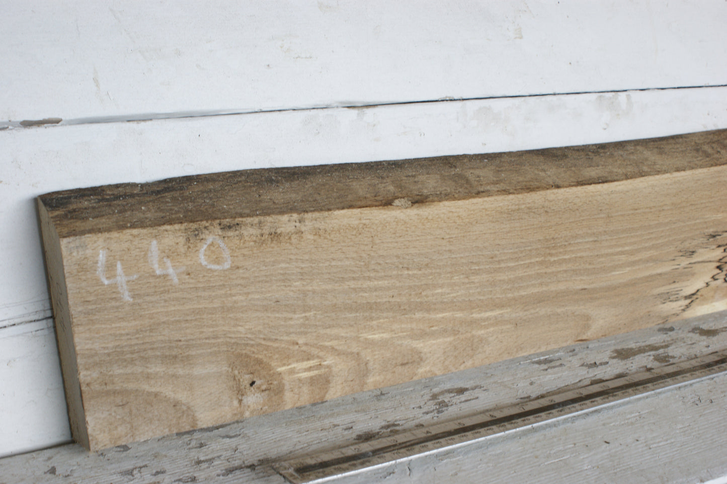 (440) SPALTED BEECH, HARDWOOD 1208 L x 207 - 149 W x 37 D (mm)