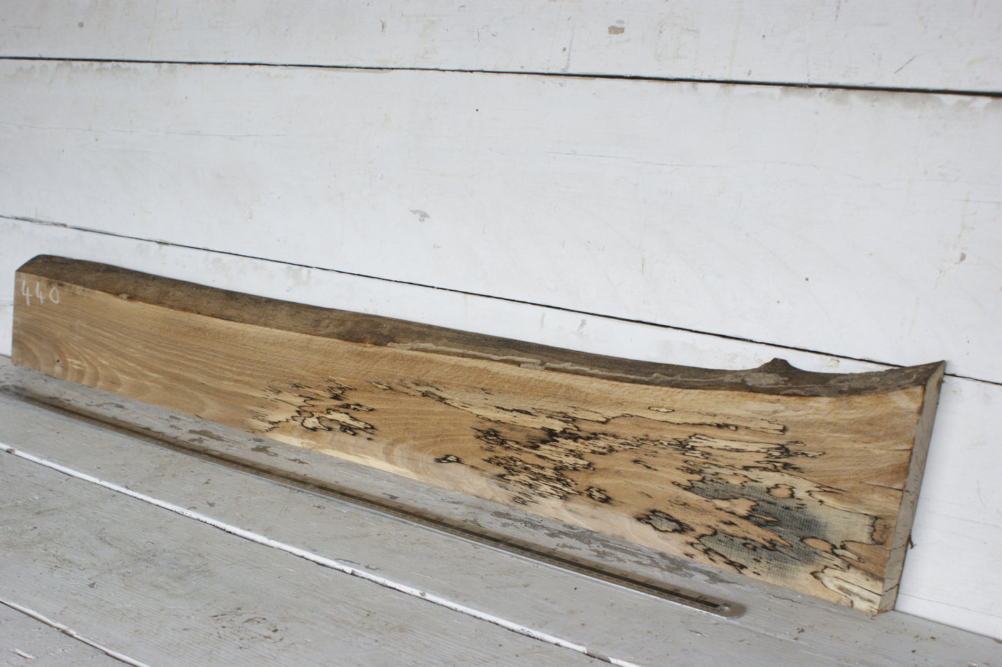 (440) SPALTED BEECH, HARDWOOD 1208 L x 207 - 149 W x 37 D (mm)