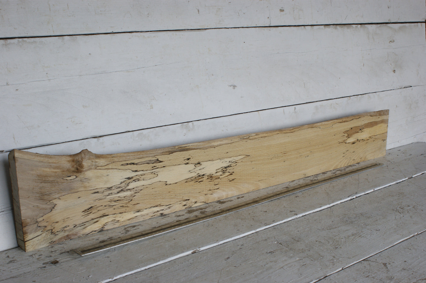 (440) SPALTED BEECH, HARDWOOD 1208 L x 207 - 149 W x 37 D (mm)