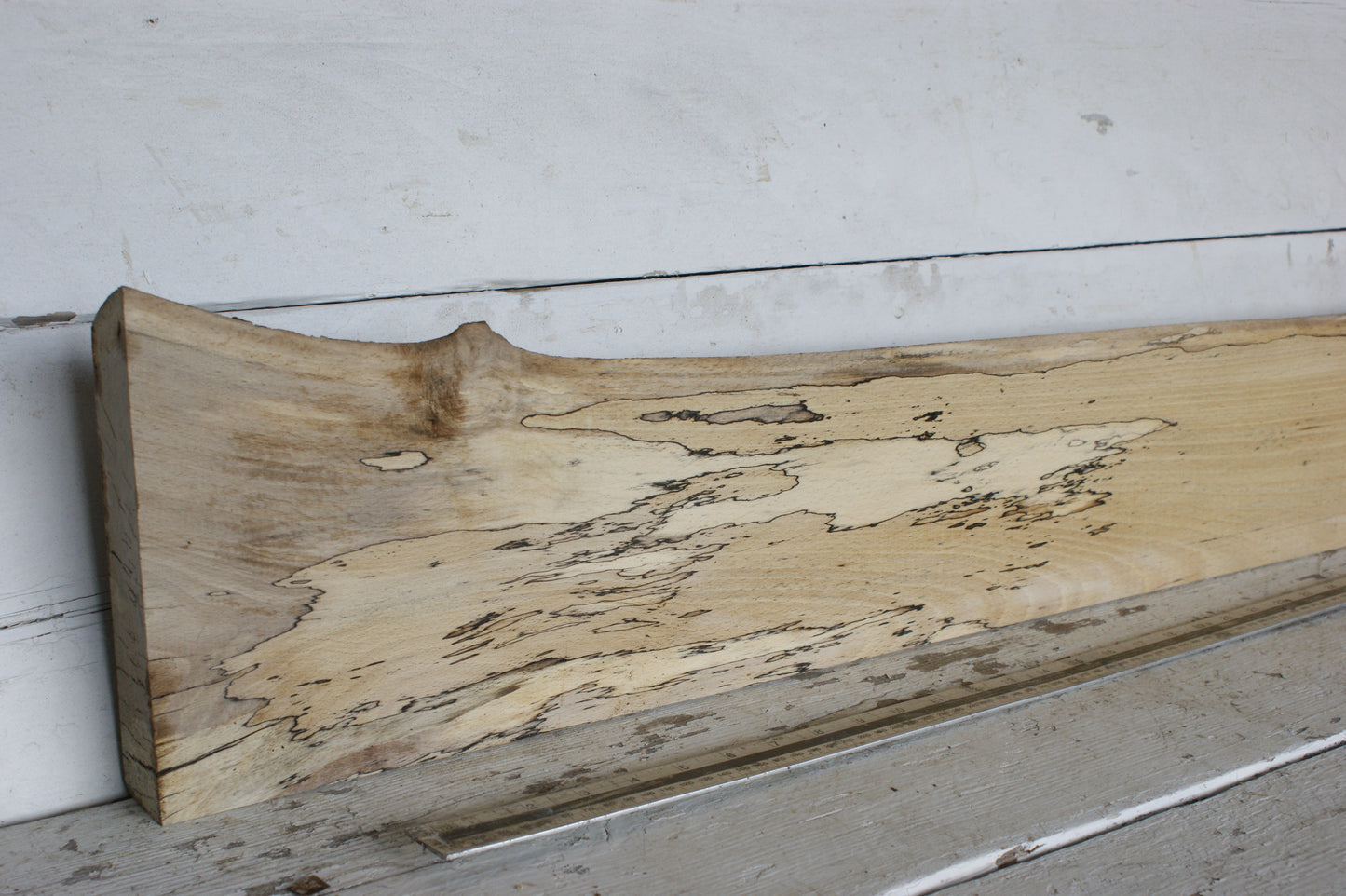 (440) SPALTED BEECH, HARDWOOD 1208 L x 207 - 149 W x 37 D (mm)