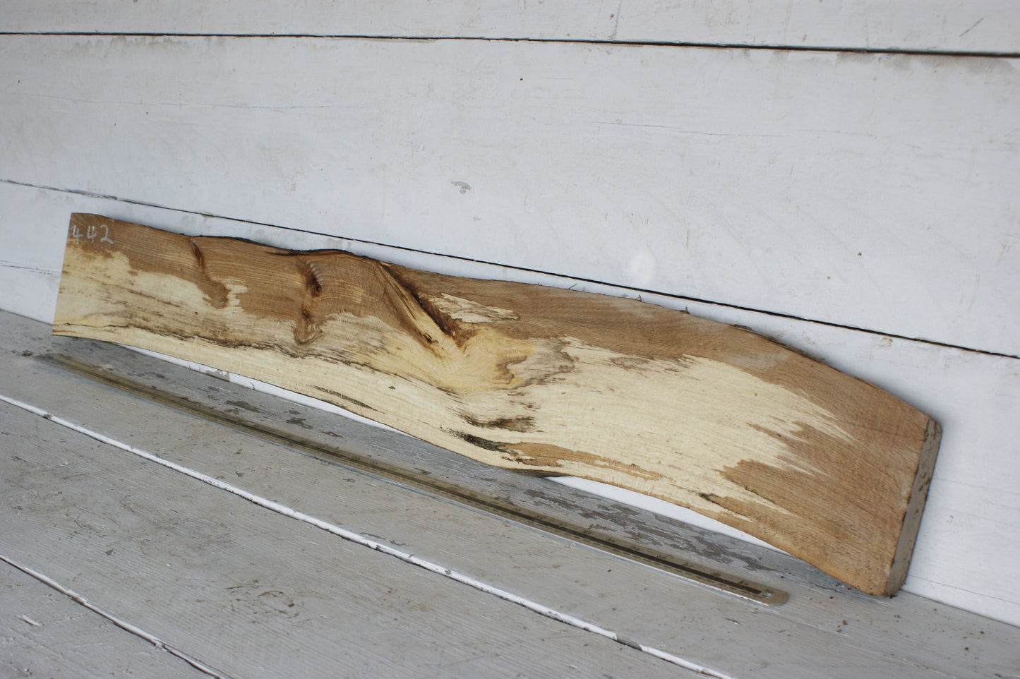 (442) SPALTED BEECH, HARDWOOD 1167 L x 176 - 147 W x 37 D (mm)