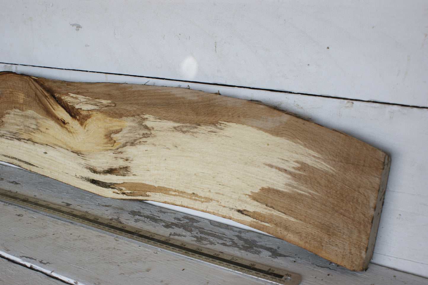 (442) SPALTED BEECH, HARDWOOD 1167 L x 176 - 147 W x 37 D (mm)