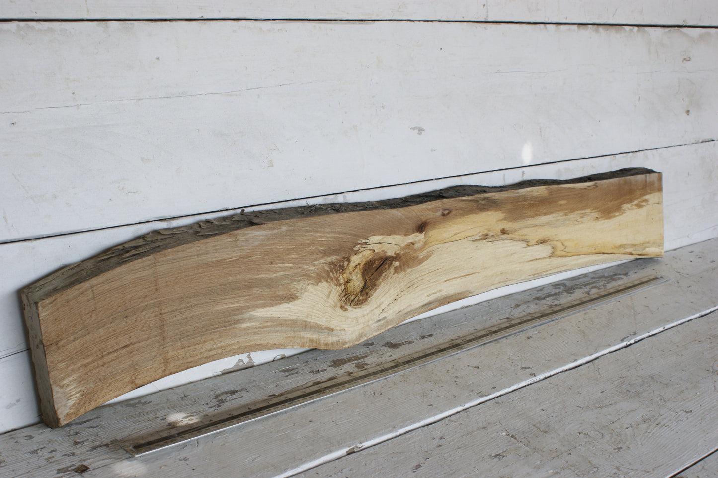 (442) SPALTED BEECH, HARDWOOD 1167 L x 176 - 147 W x 37 D (mm)