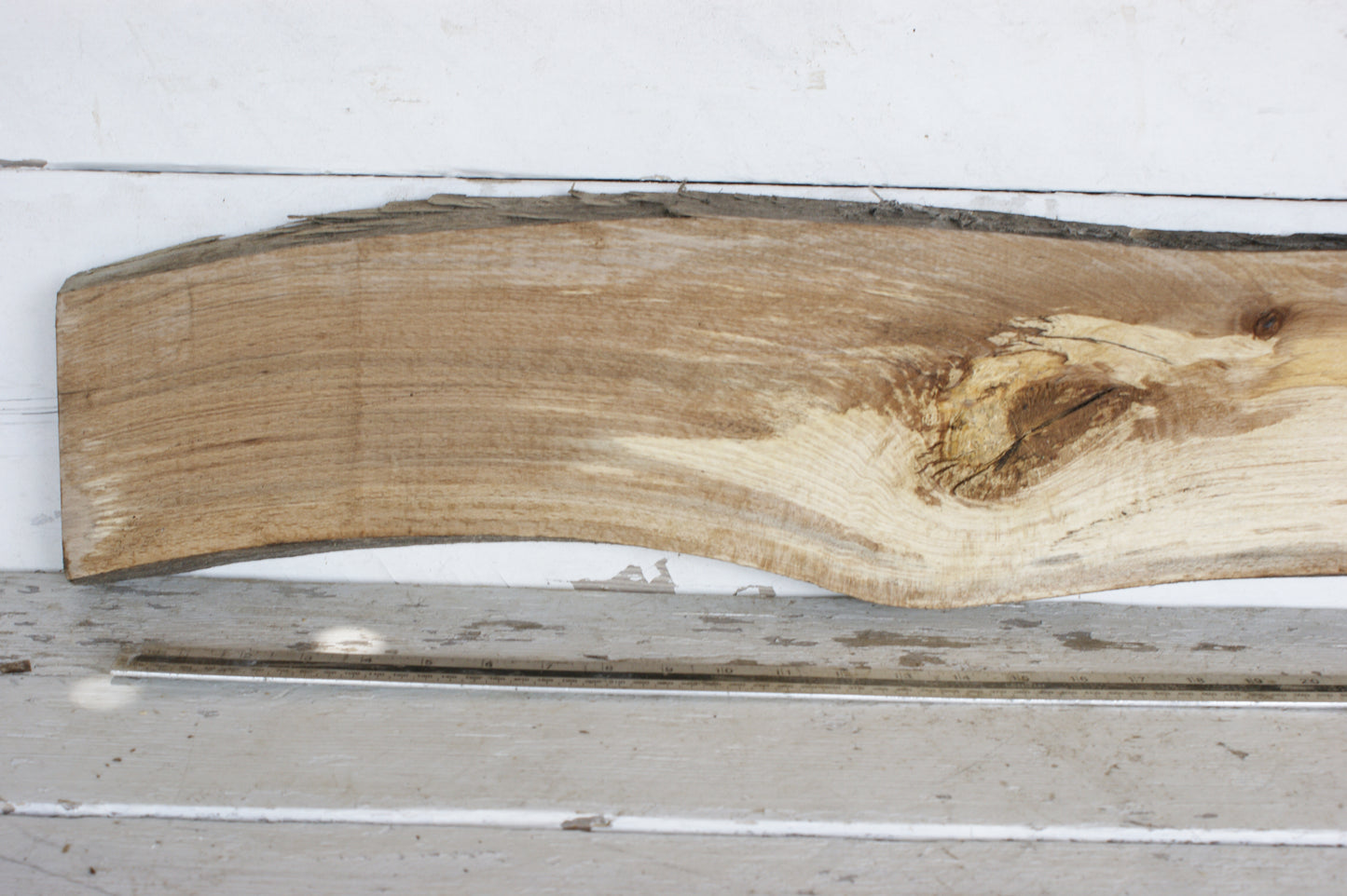 (442) SPALTED BEECH, HARDWOOD 1167 L x 176 - 147 W x 37 D (mm)