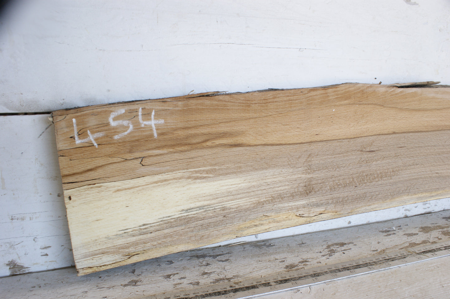 (454) SPALTED BEECH, HARDWOOD 1037 L x 194 - 184 W x 27 D (mm)