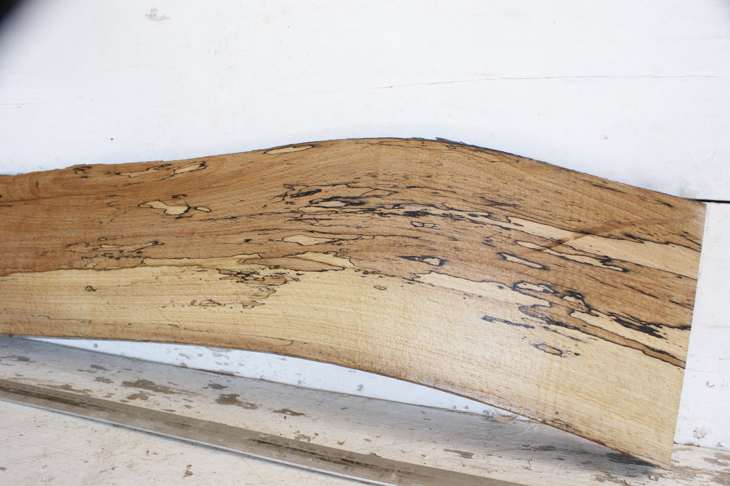 (457) SPALTED BEECH, HARDWOOD 950 L x 196 - 156 W x 37 D (mm)