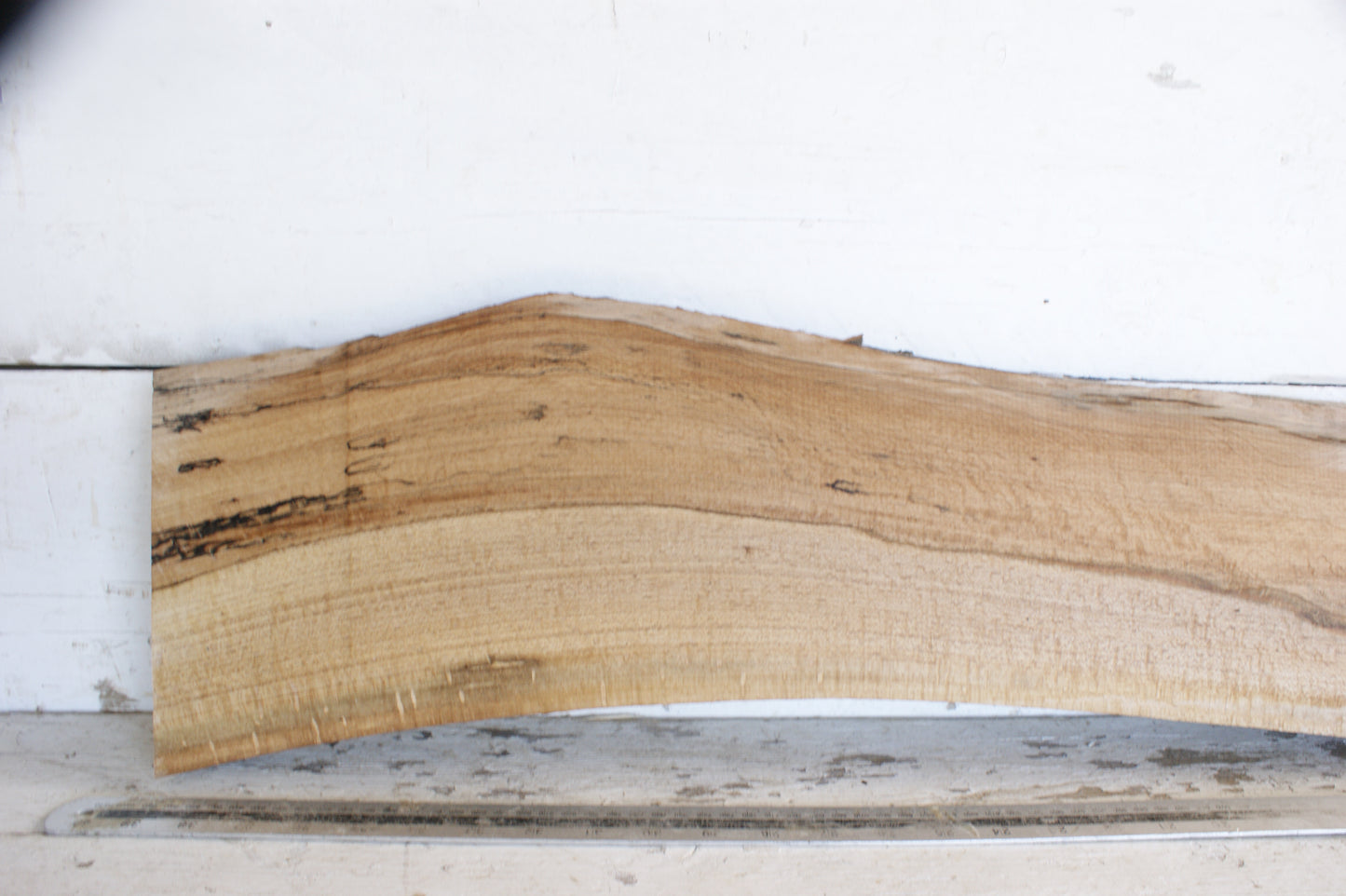(457) SPALTED BEECH, HARDWOOD 950 L x 196 - 156 W x 37 D (mm)