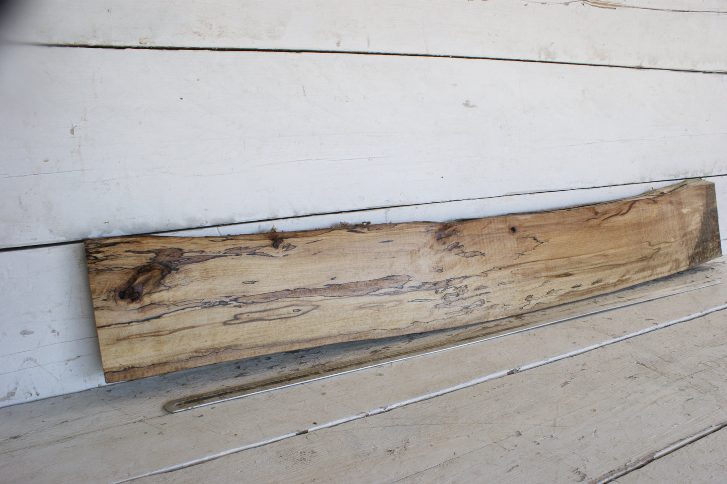 (458) SPALTED BEECH, HARDWOOD 1205 L x 165 - 155 W x 36 D (mm)