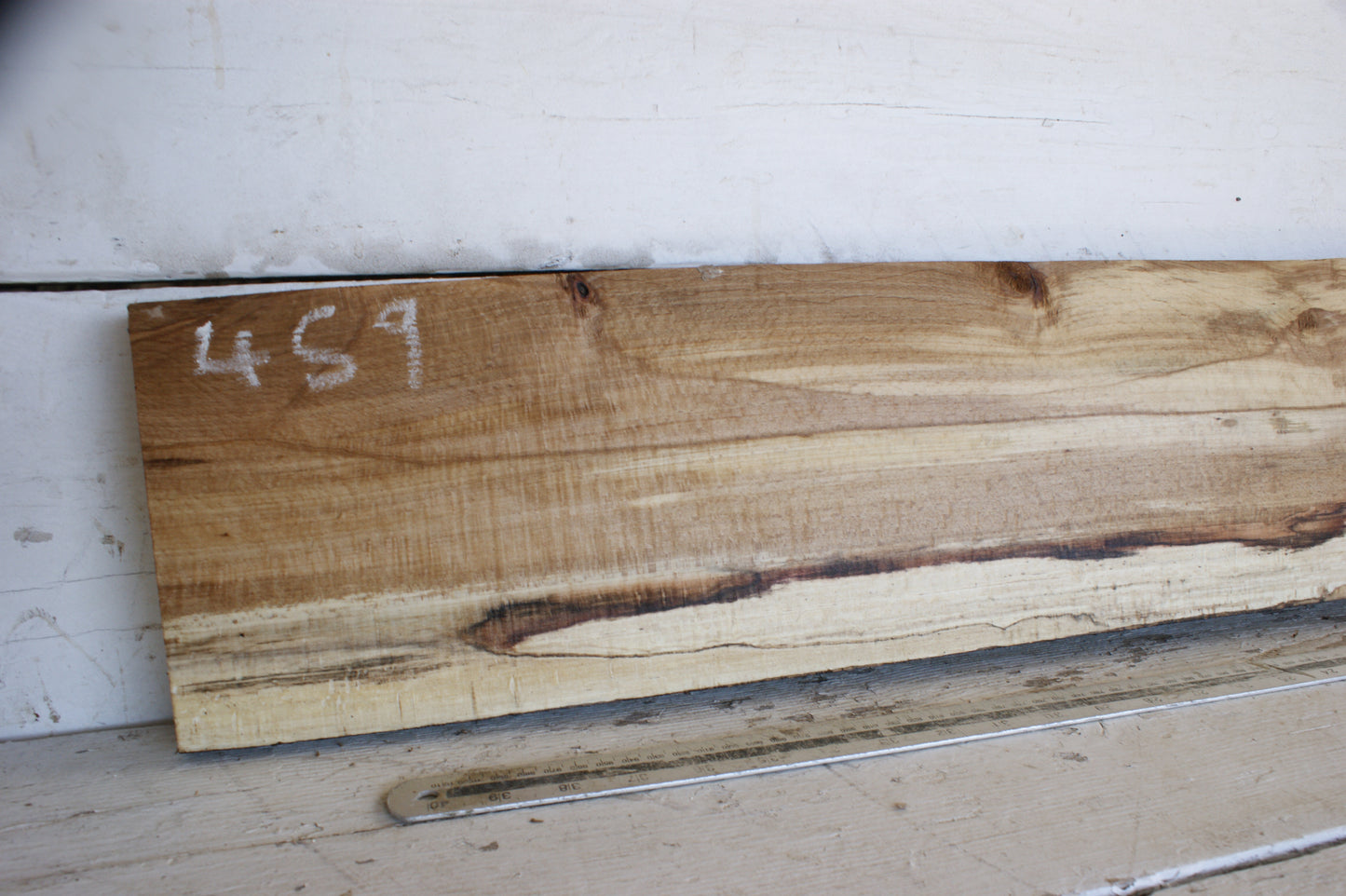 (459) SPALTED BEECH, HARDWOOD 1139 L x 200 - 160 W x 37 D (mm)