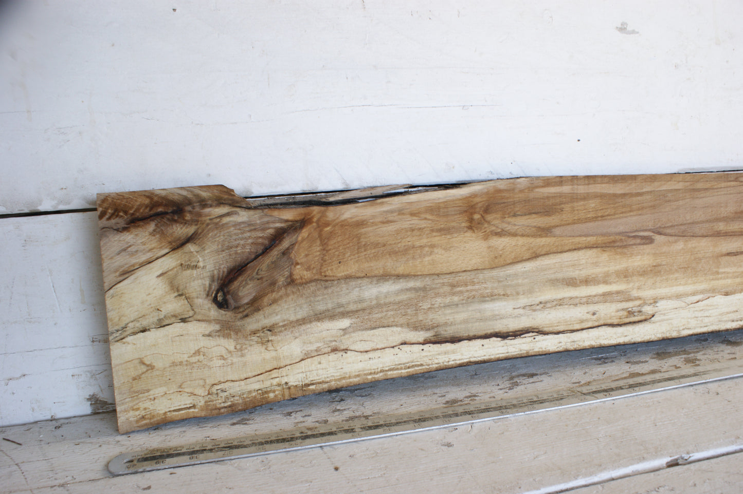 (459) SPALTED BEECH, HARDWOOD 1139 L x 200 - 160 W x 37 D (mm)