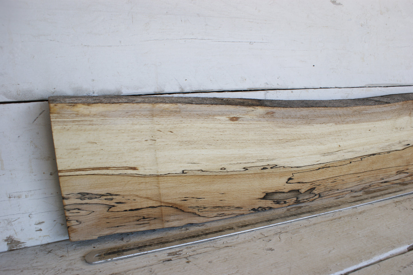 (465) SPALTED BEECH, HARDWOOD 1020 L x 175 - 161 W x 37 D (mm)