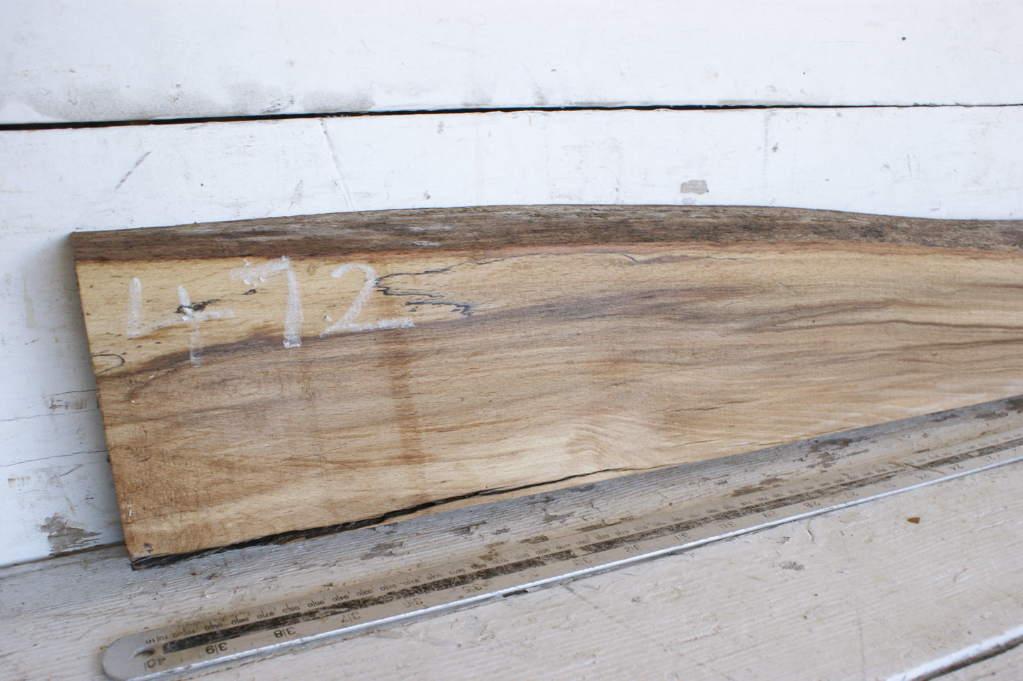 (472) SPALTED BEECH, HARDWOOD 1010 L x 186 - 111 W x 37 D (mm)