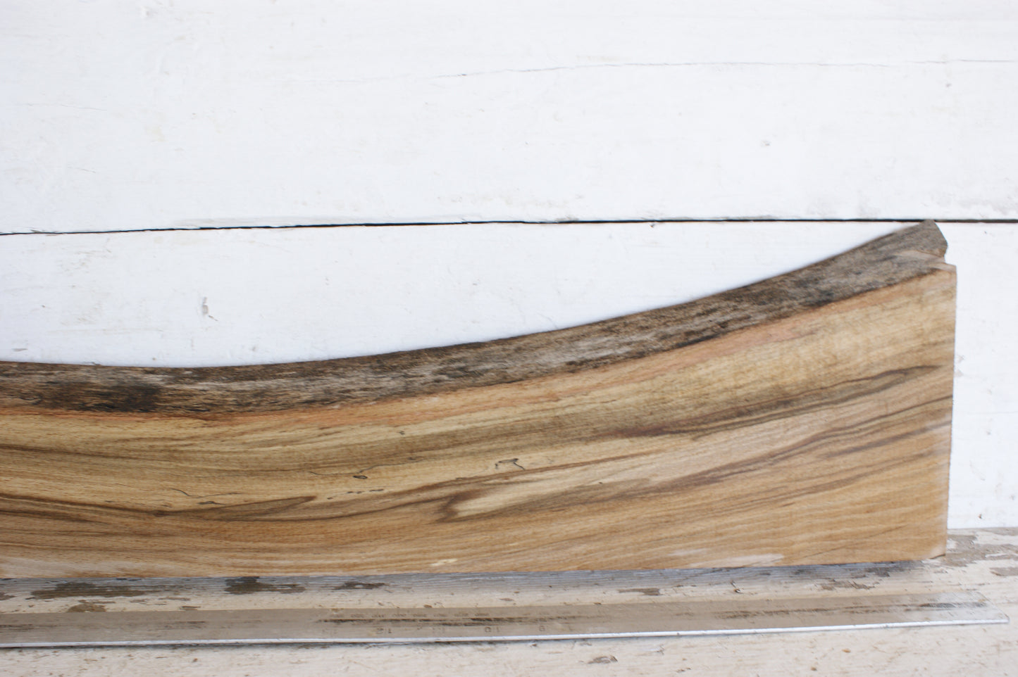 (472) SPALTED BEECH, HARDWOOD 1010 L x 186 - 111 W x 37 D (mm)