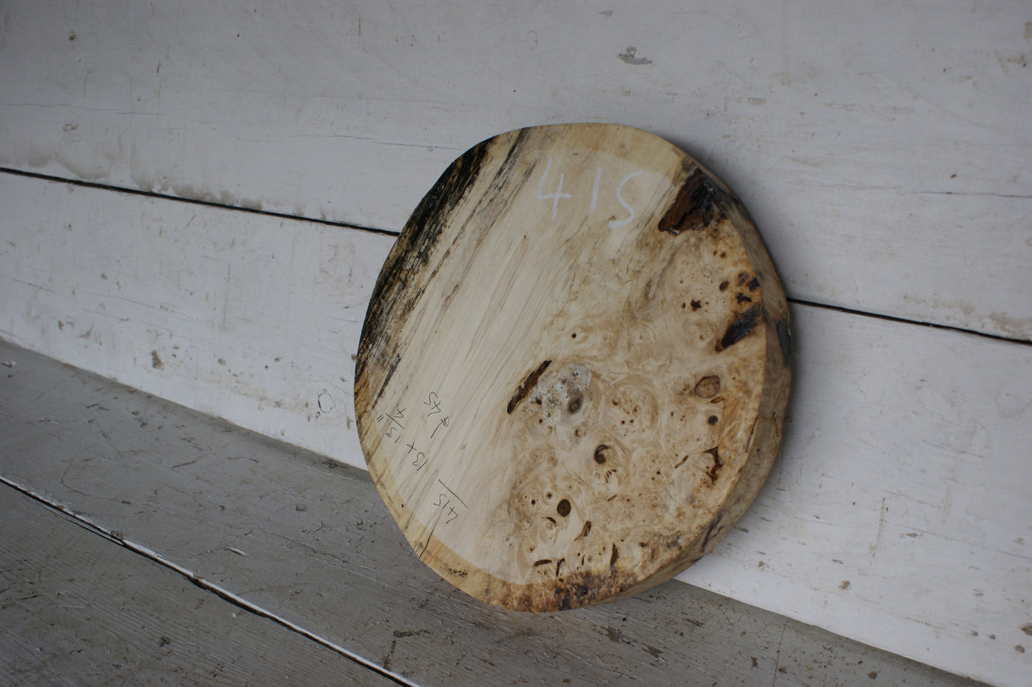 Burr Horse Chestnut wood turning blank 13 W x 1 3/4 D Inches (415)