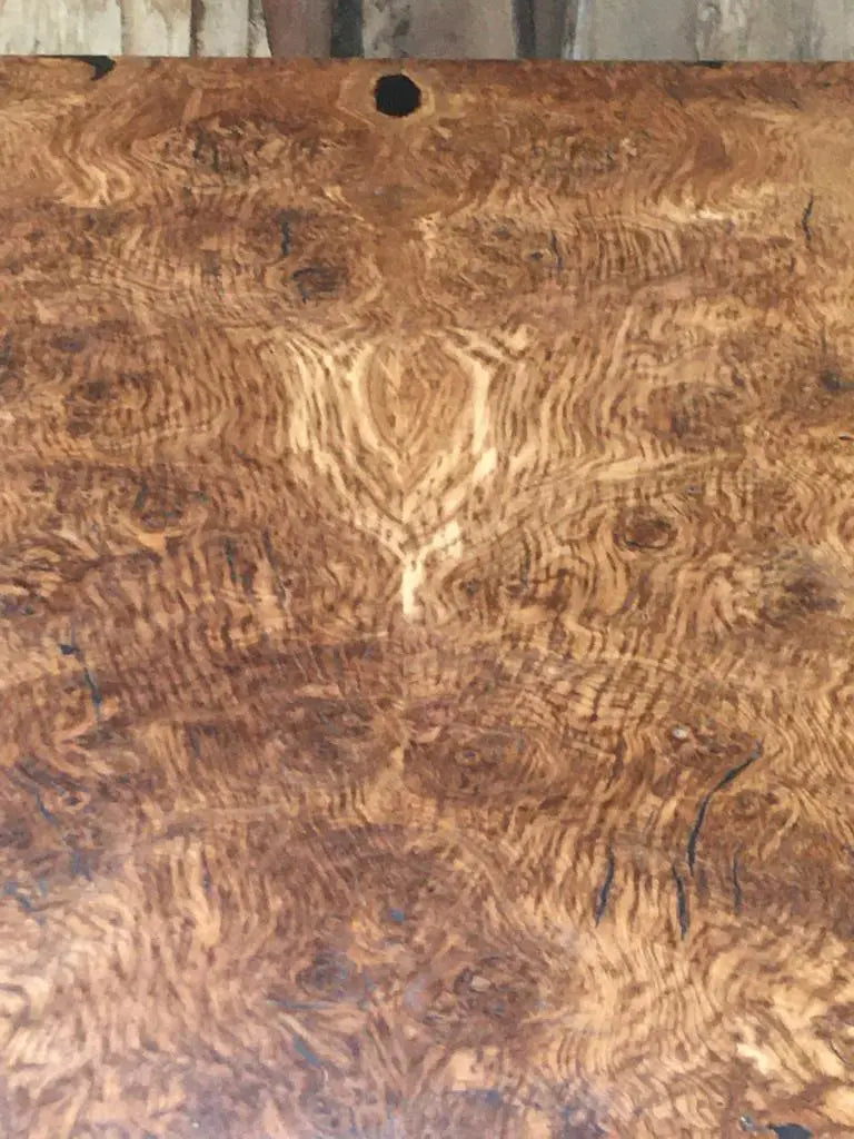 Book Matched Burr Brown Oak Table Oak & Burr Oak