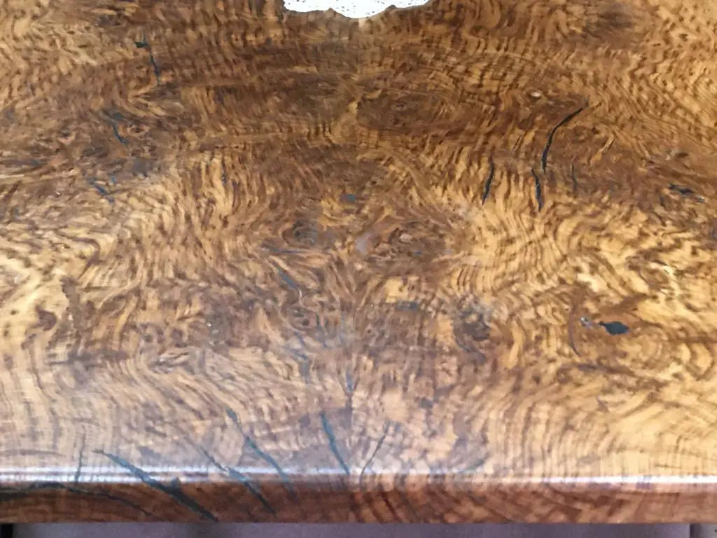 Book Matched Burr Brown Oak Table Oak & Burr Oak