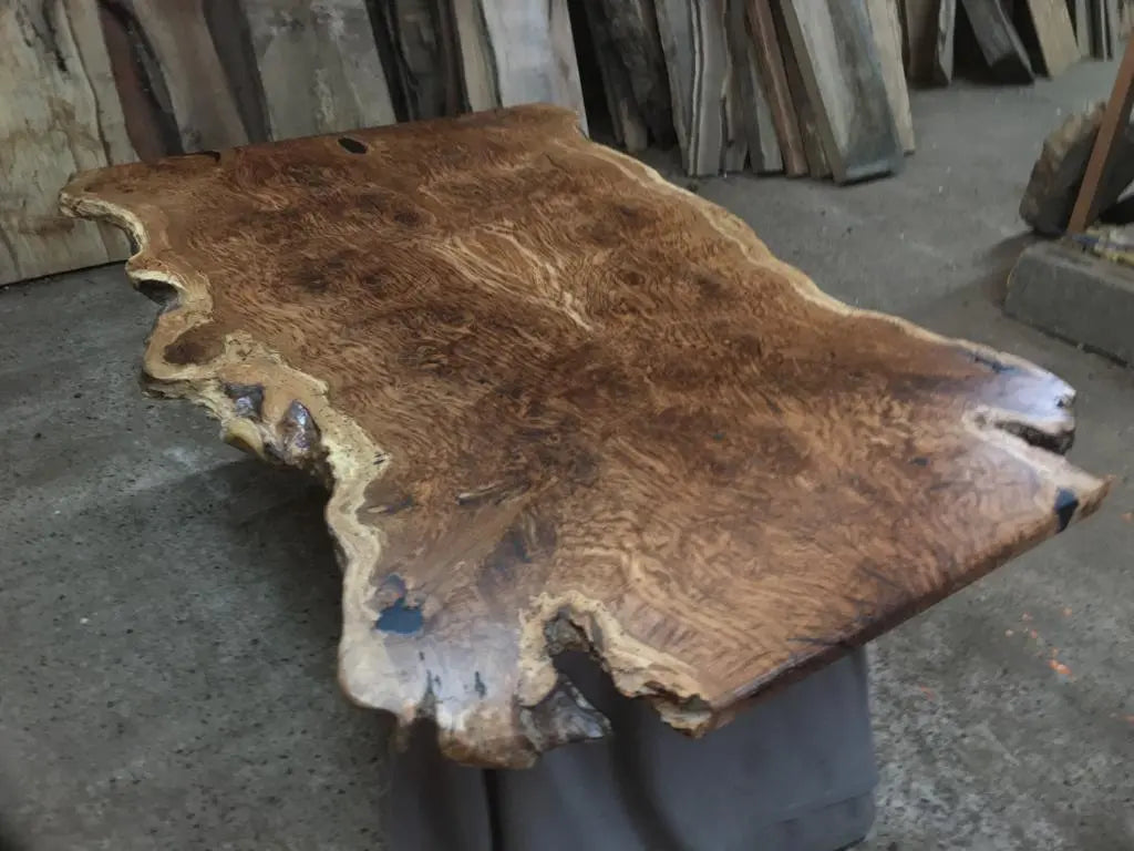Book Matched Burr Brown Oak Table Oak & Burr Oak
