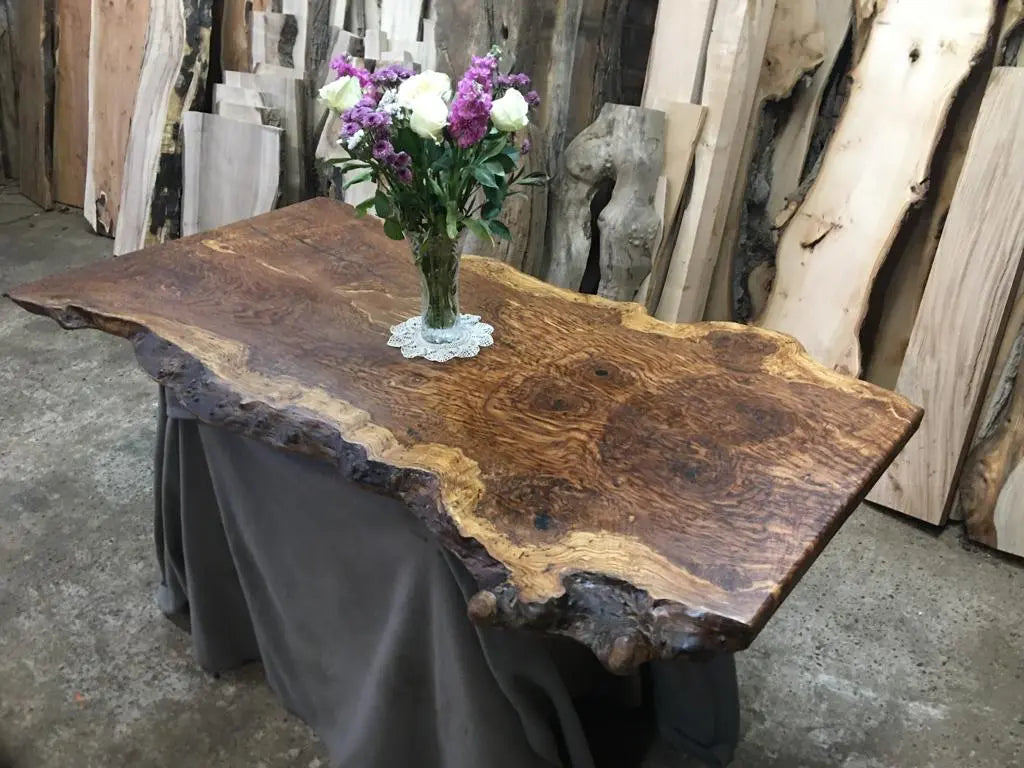 Book Matched Burr Brown Oak Coffee Table (small) Oak & Burr Oak
