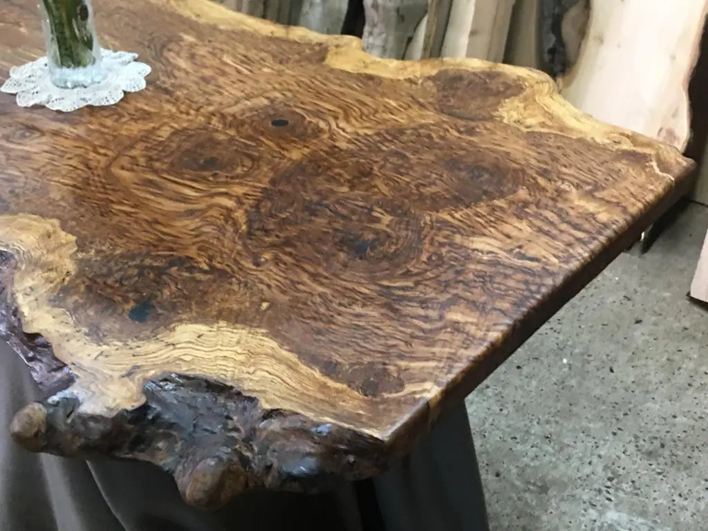 Book Matched Burr Brown Oak Coffee Table (small) Oak & Burr Oak