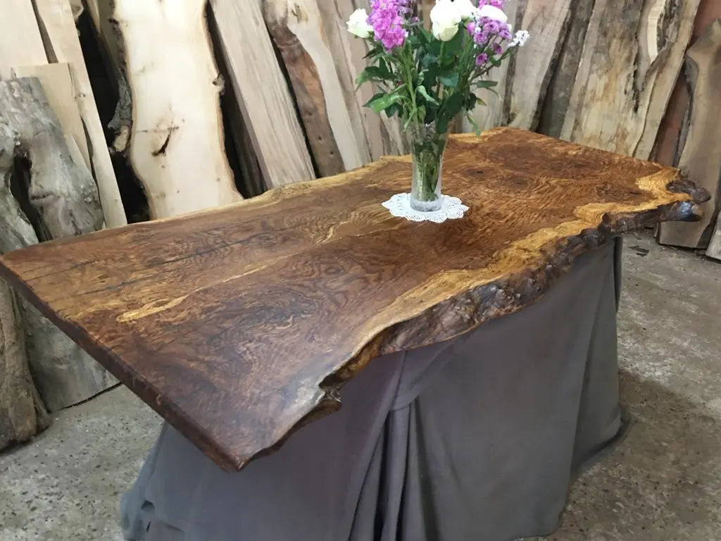 Book Matched Burr Brown Oak Coffee Table (small) Oak & Burr Oak