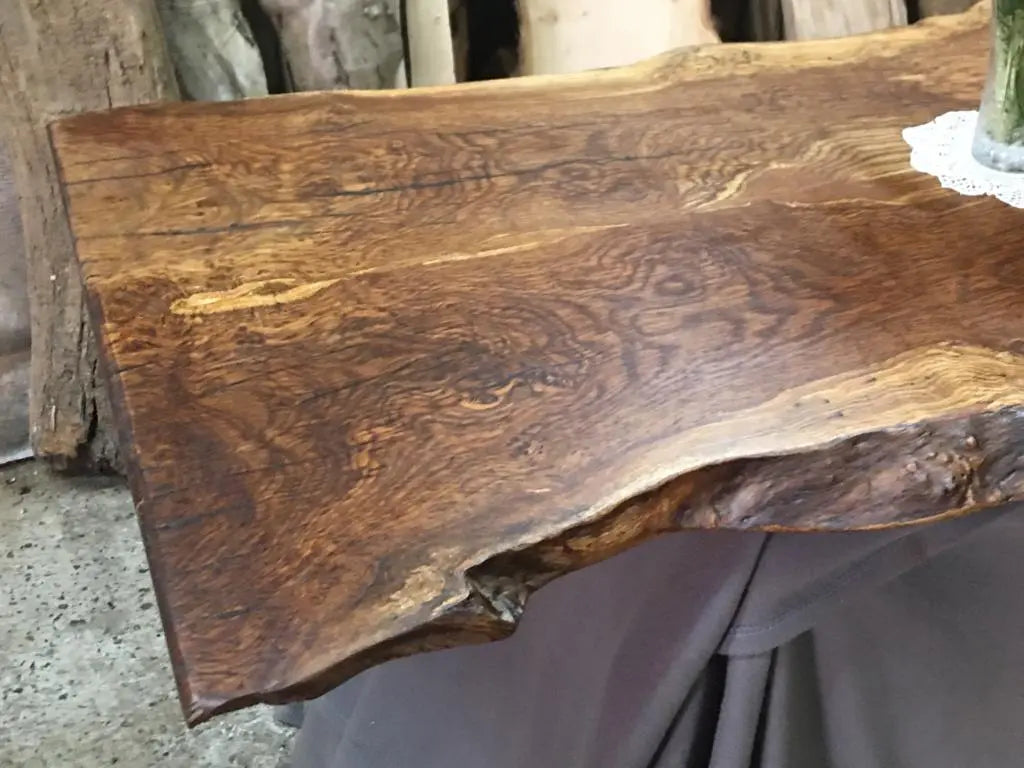 Book Matched Burr Brown Oak Coffee Table (small) Oak & Burr Oak