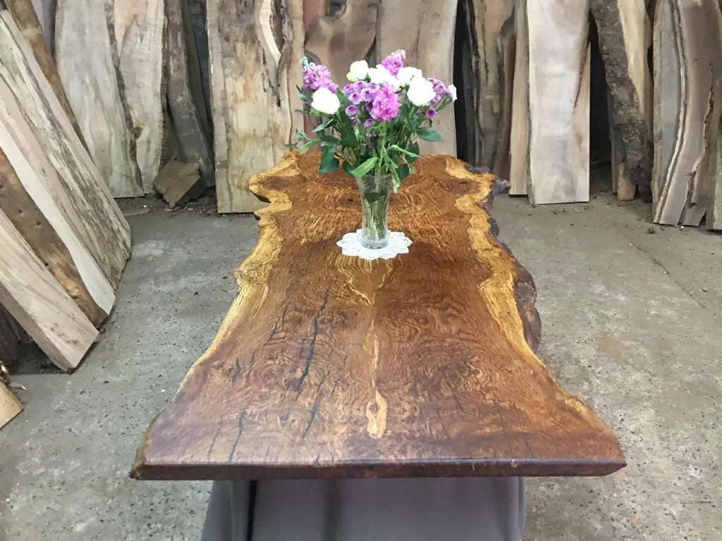 Book Matched Burr Brown Oak Coffee Table (small) Oak & Burr Oak