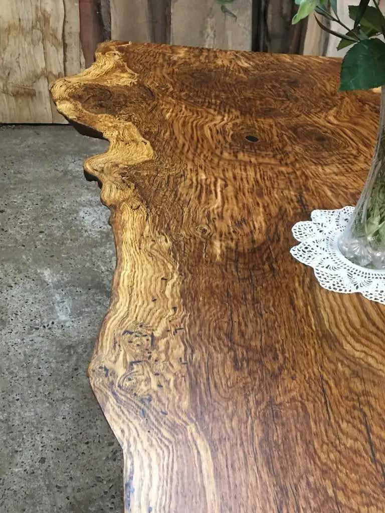 Book Matched Burr Brown Oak Coffee Table (small) Oak & Burr Oak