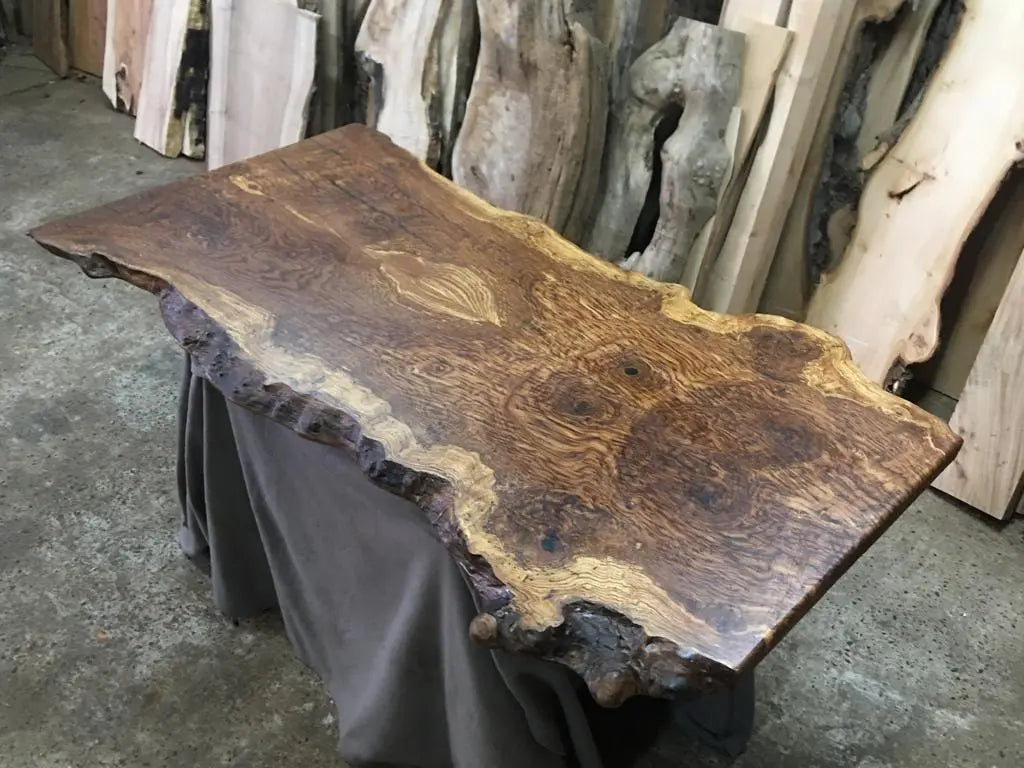 Book Matched Burr Brown Oak Coffee Table (small) Oak & Burr Oak