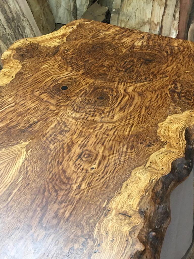 Book Matched Burr Brown Oak Coffee Table (small)