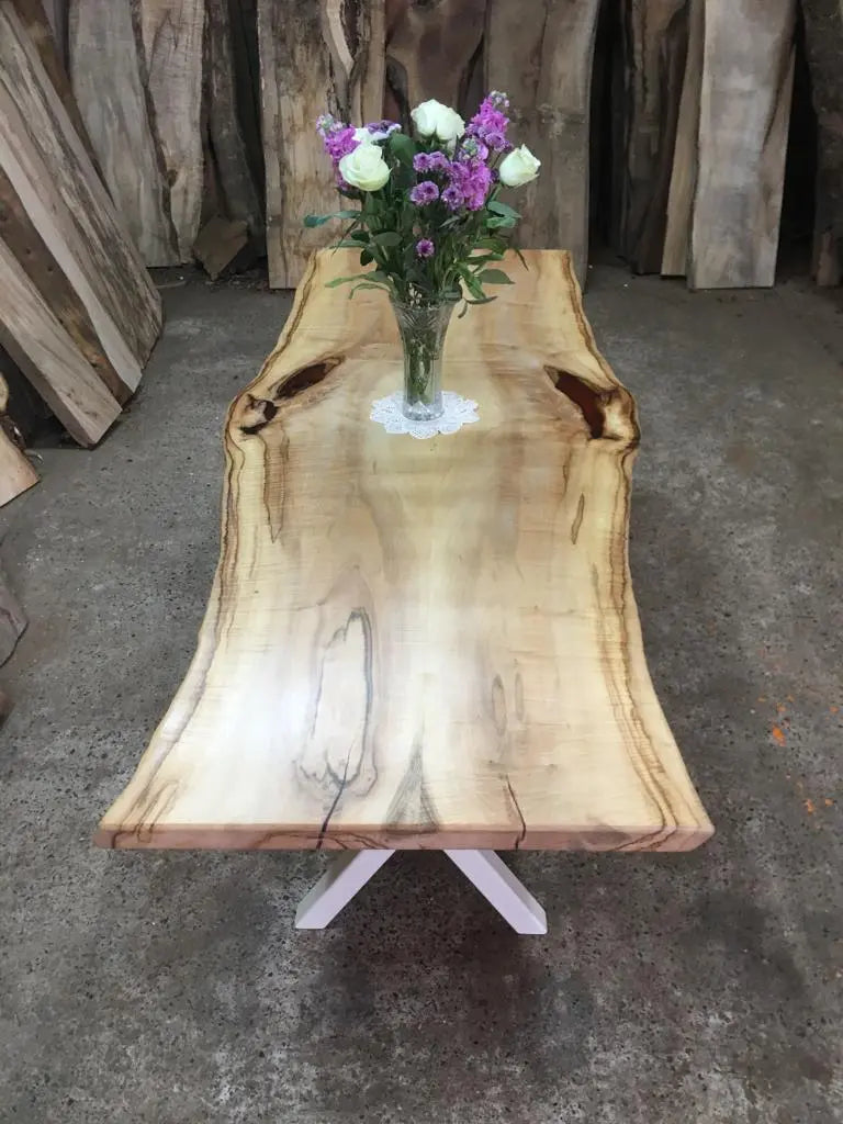 Book Matched Rippled Sycamore Table Dining Tables