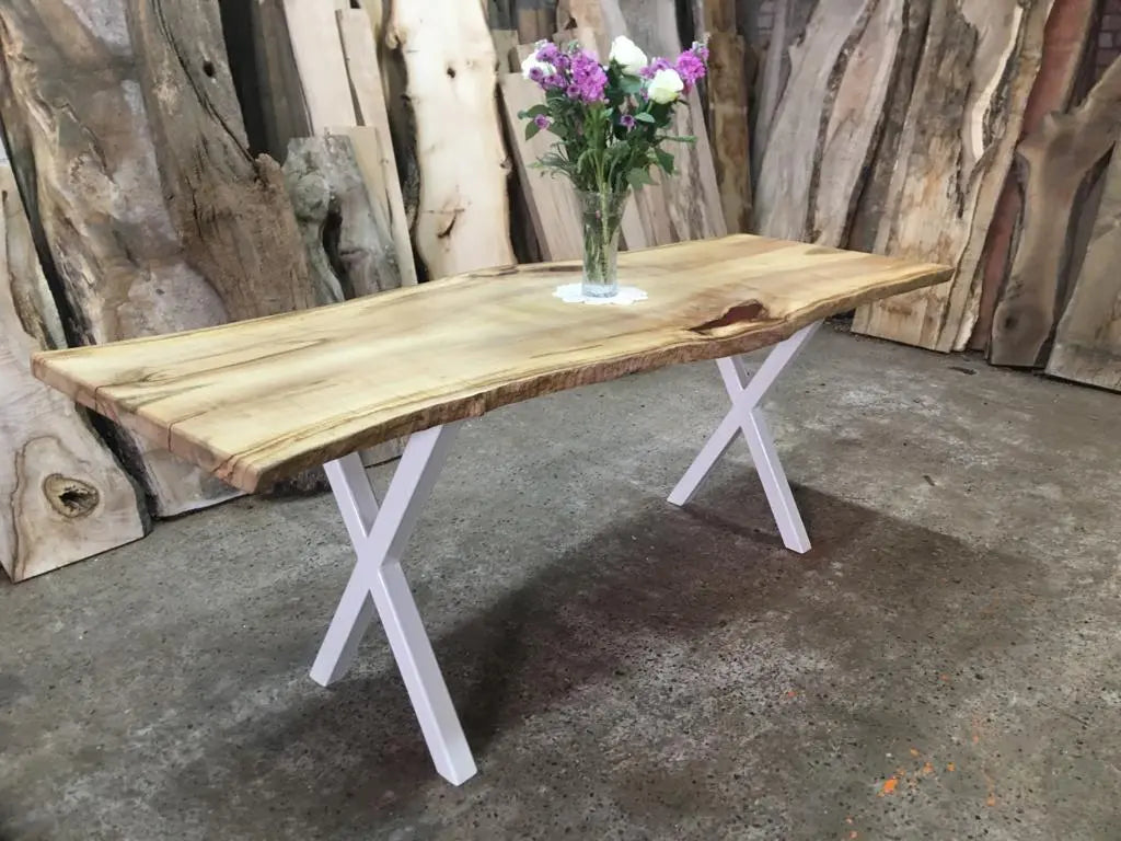Book Matched Rippled Sycamore Table Dining Tables