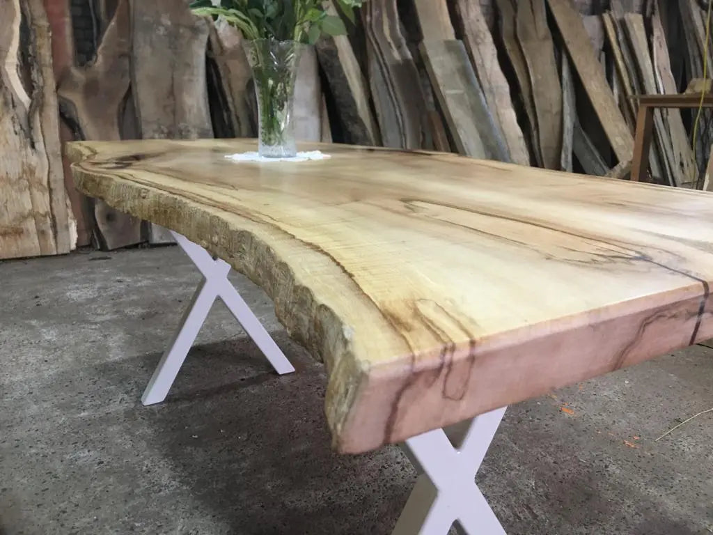 Book Matched Rippled Sycamore Table Dining Tables