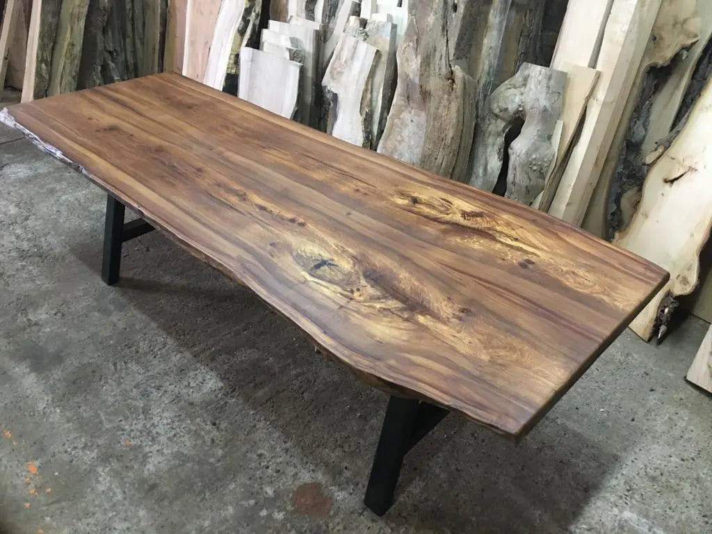 Book Matched English Elm Table. Dining Tables