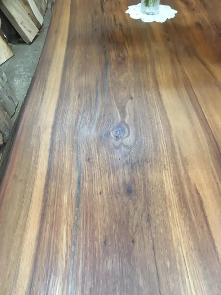 Book Matched English Elm Table. Dining Tables