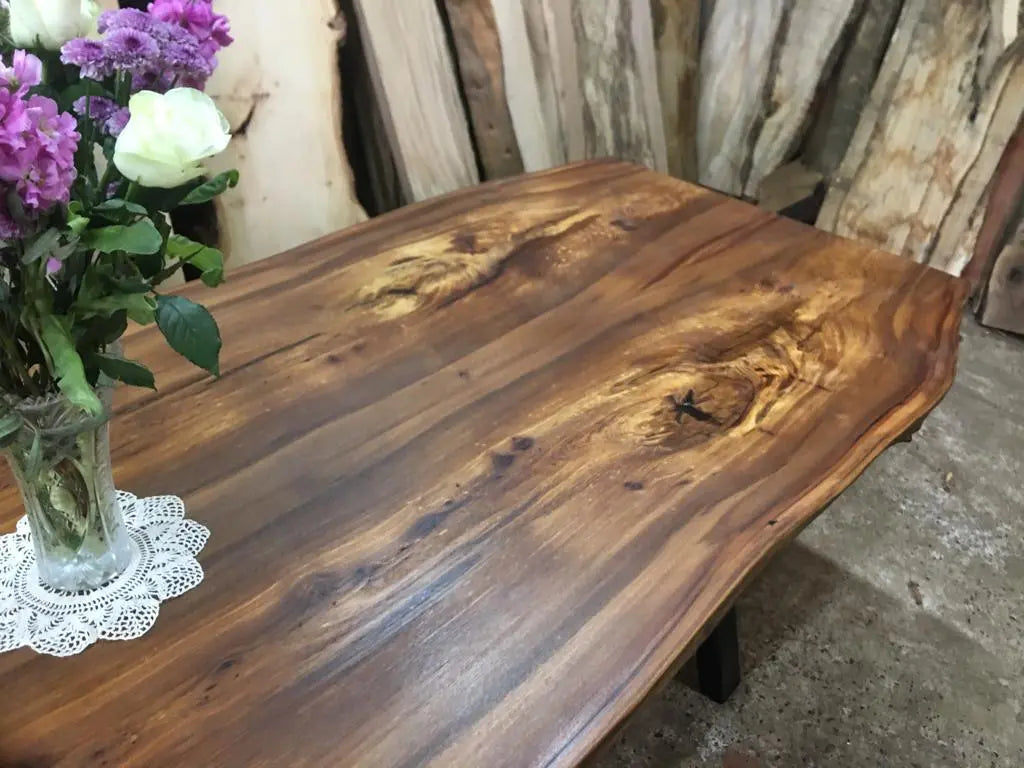Book Matched English Elm Table. Dining Tables
