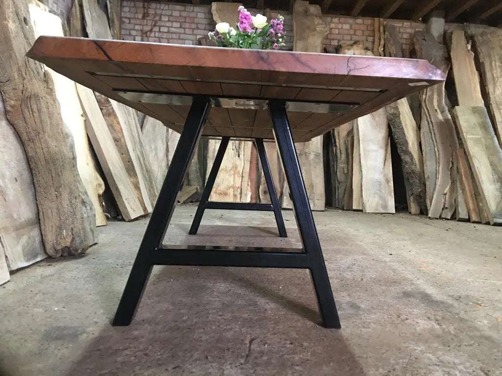 Book Matched English Elm Table. Dining Tables